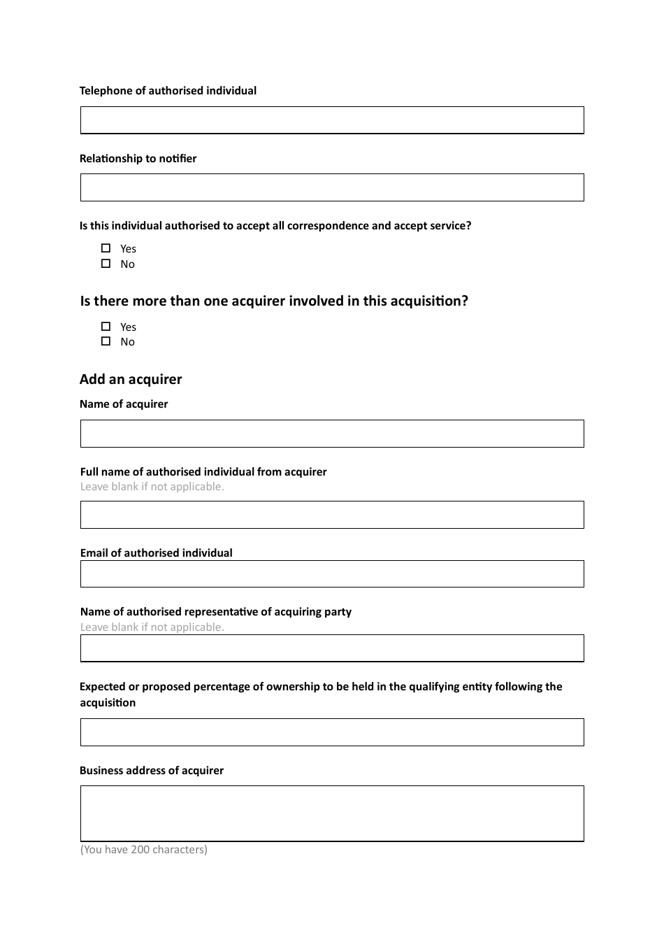 National Security and Investment (Nsi) Act Retrospective Validation Form - United Kingdom, Page 4