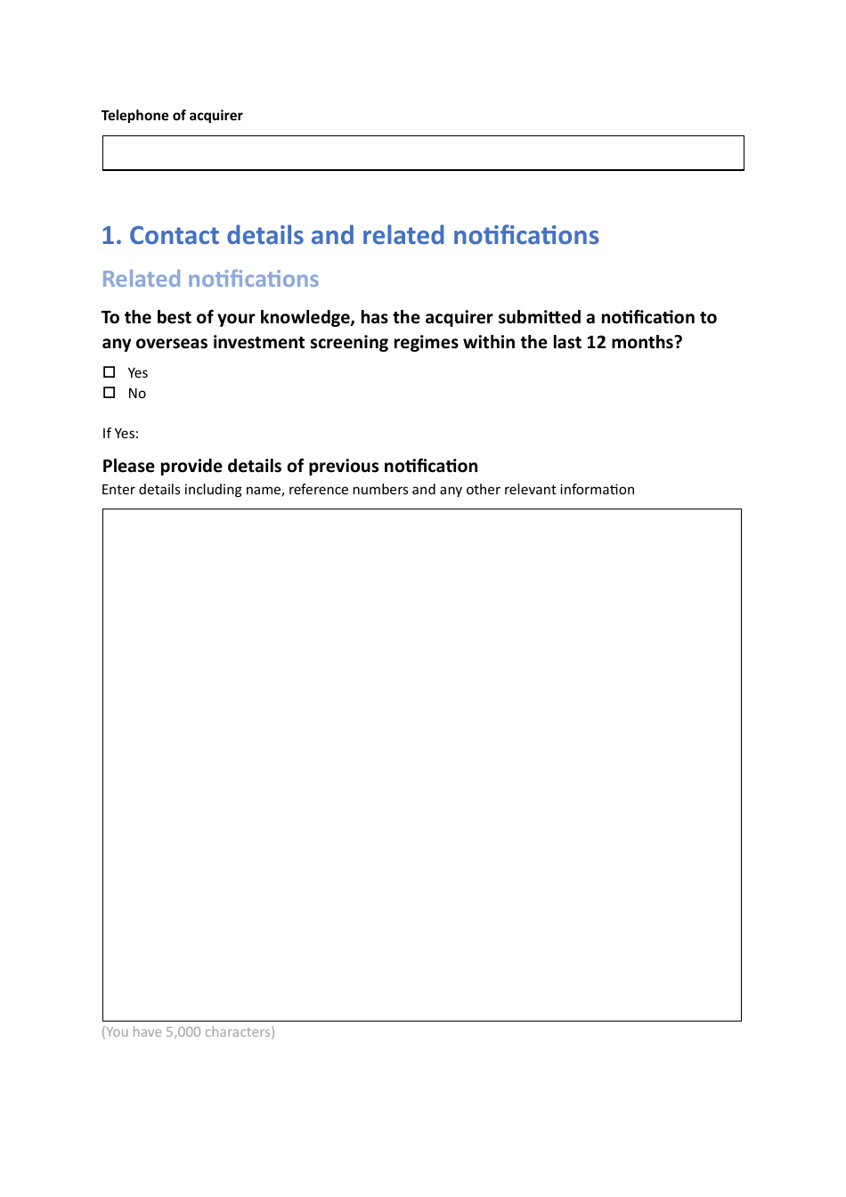 National Security and Investment (Nsi) Act Retrospective Validation Form - United Kingdom, Page 5