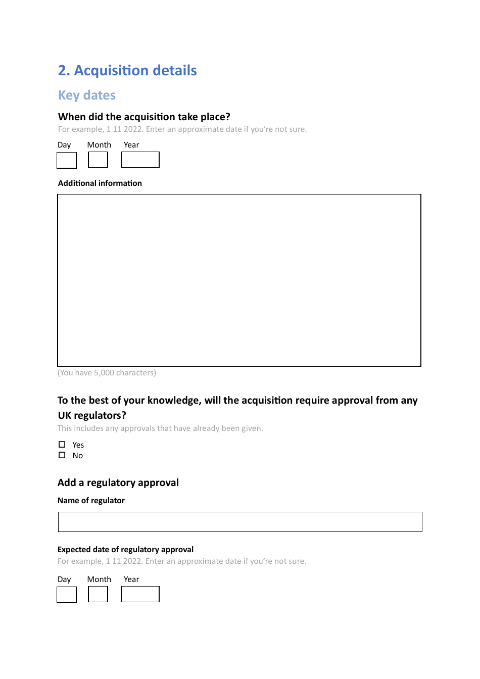 National Security and Investment (Nsi) Act Retrospective Validation Form - United Kingdom, Page 9