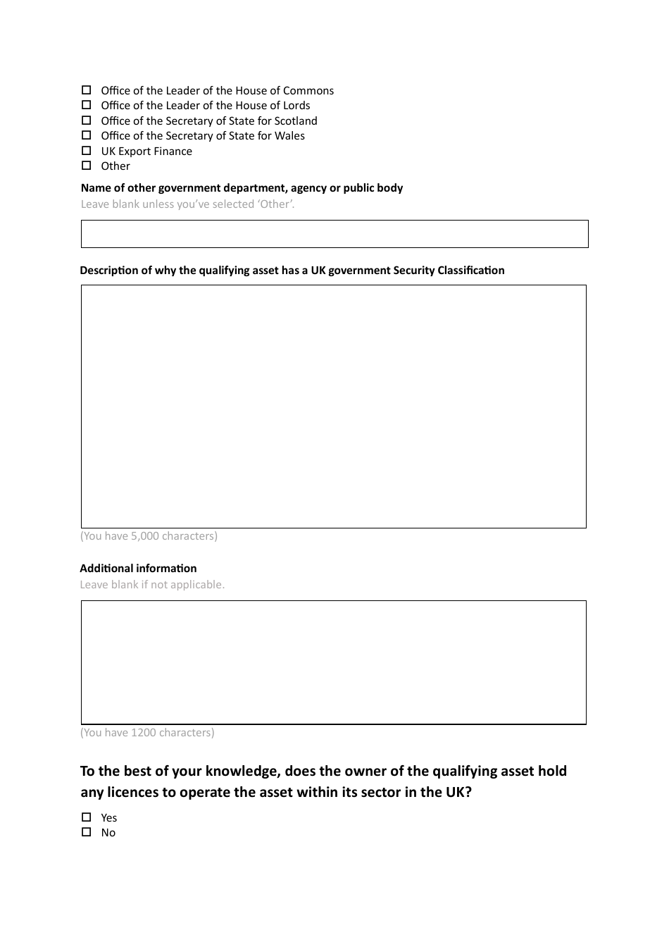 National Security and Investment (Nsi) Act Voluntary Notification Form - United Kingdom, Page 23