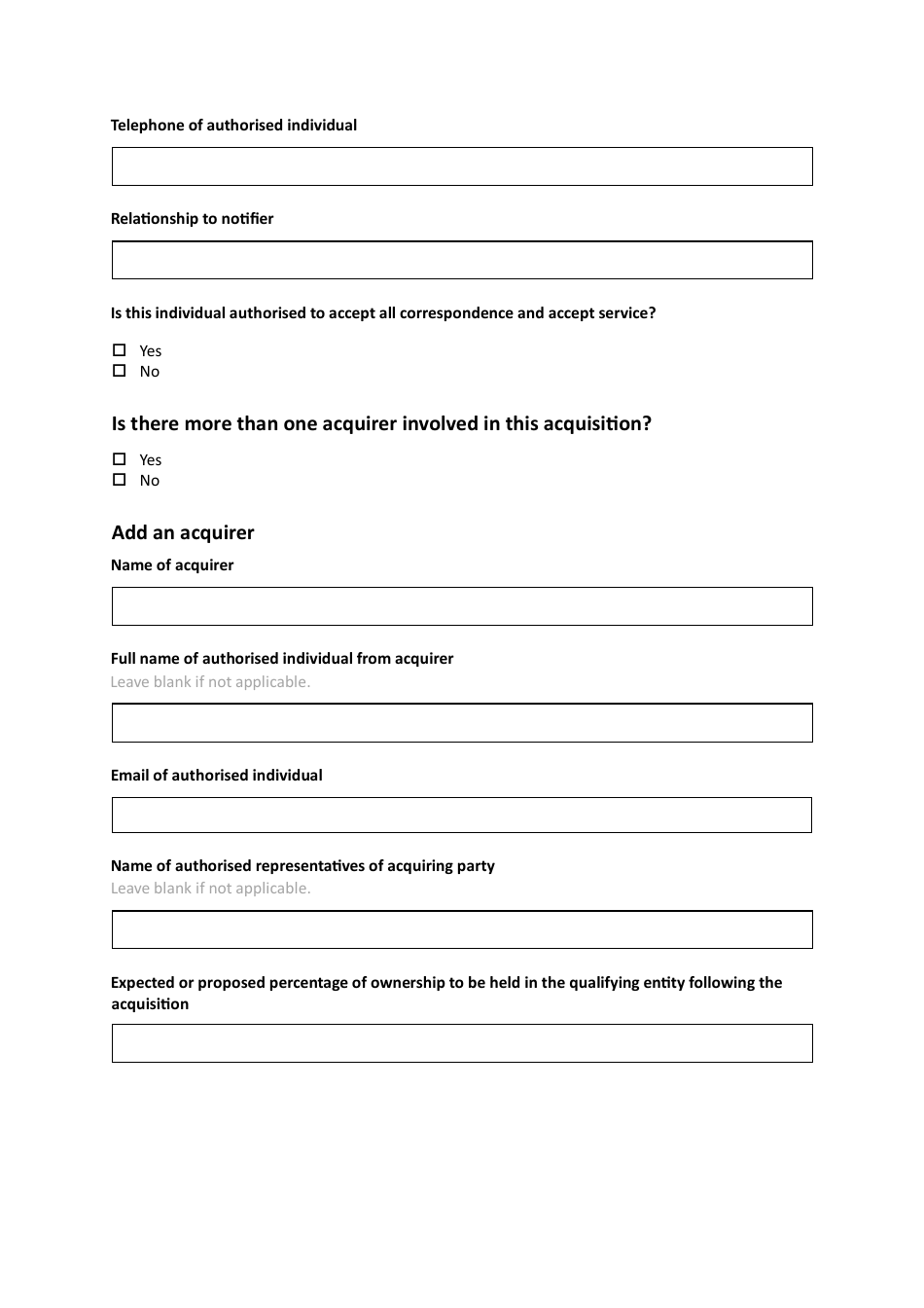 National Security and Investment (Nsi) Act Voluntary Notification Form - United Kingdom, Page 4