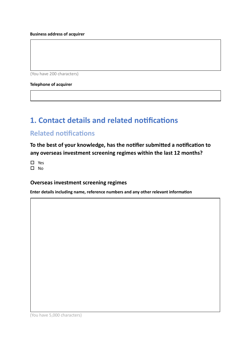 National Security and Investment (Nsi) Act Voluntary Notification Form - United Kingdom, Page 5