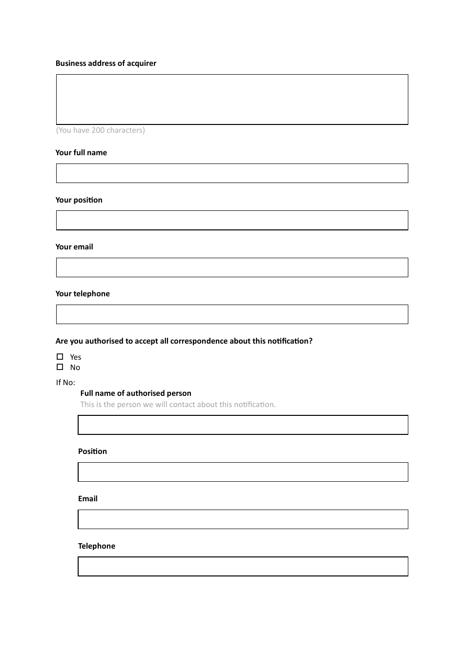 National Security and Investment (Nsi) Act Mandatory Notification Form - United Kingdom, Page 2
