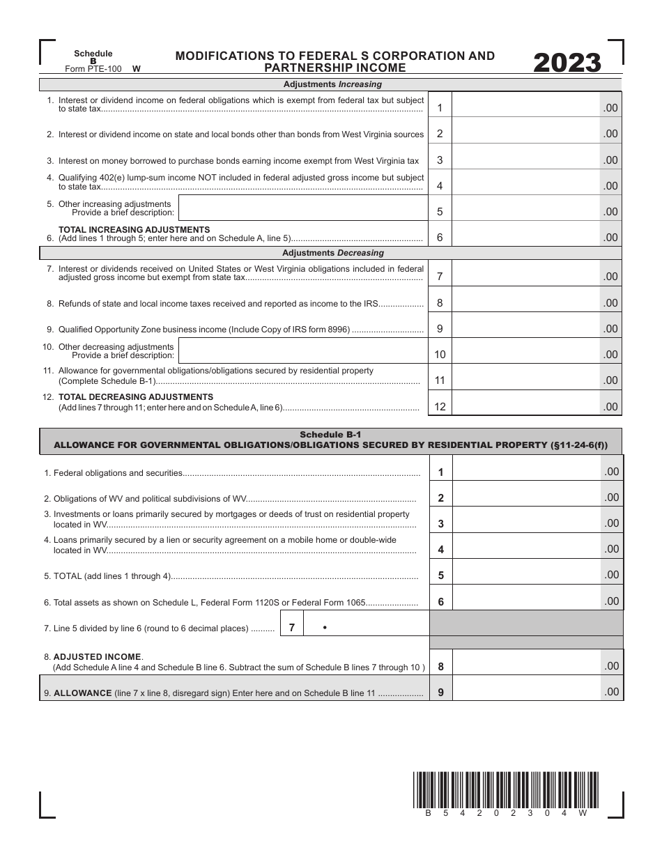 Form PTE100 Download Printable PDF or Fill Online West Virginia Tax