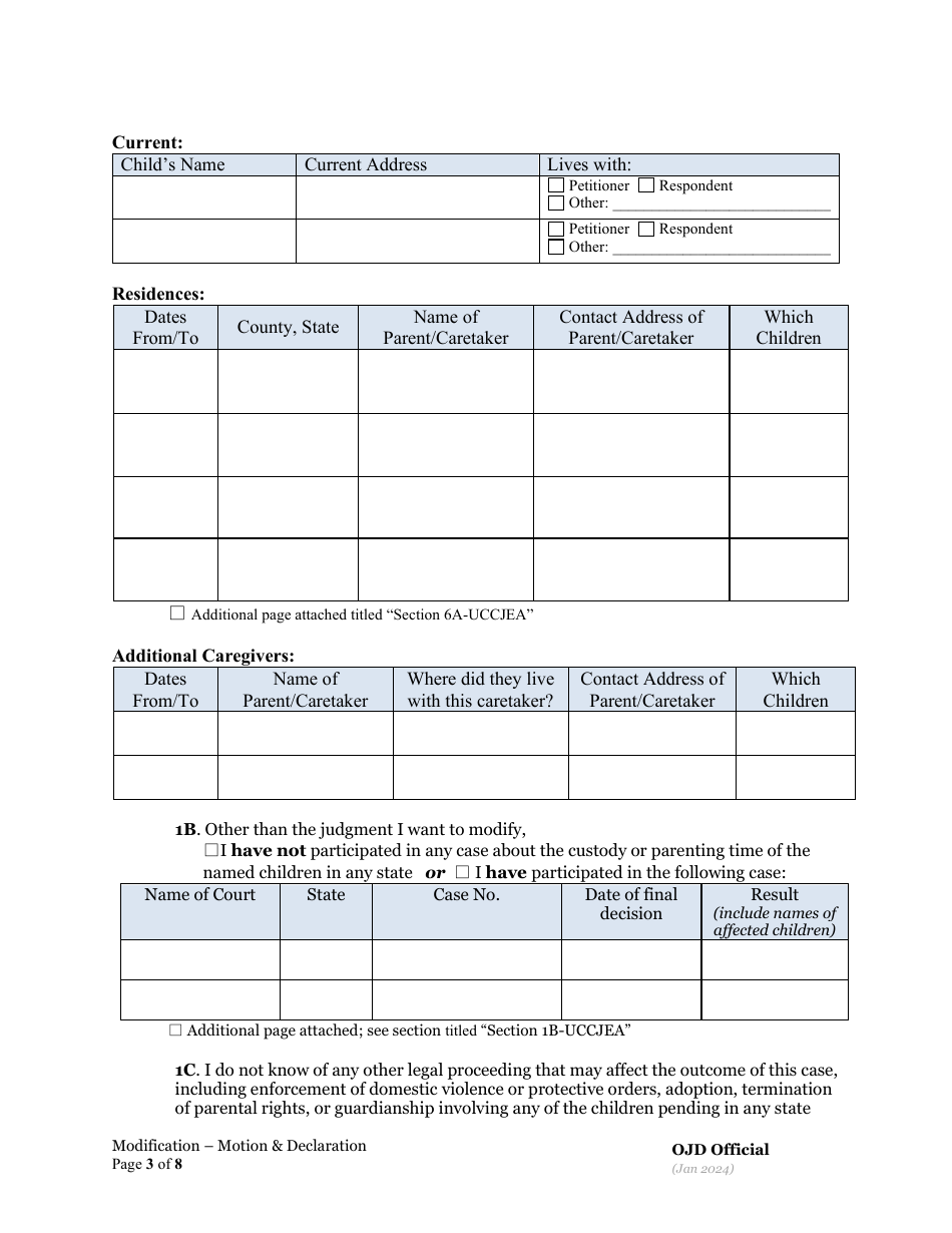 Ex Parte Motion for Order to Show Cause Re: Judgment Modification and Declaration in Support - Oregon, Page 3