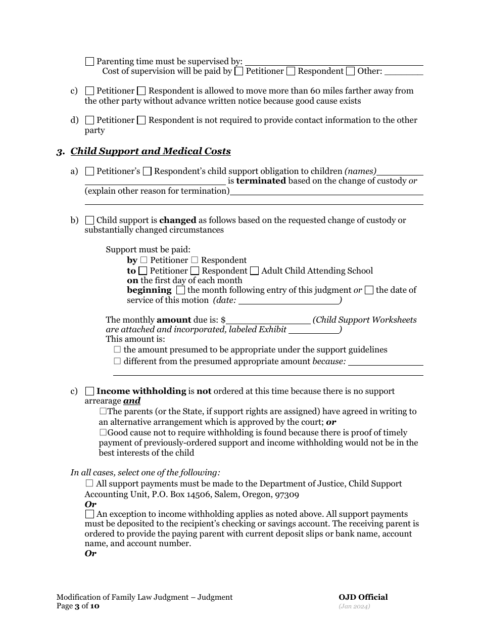 Supplemental Judgment Modifying a Domestic Relations Judgment - Oregon, Page 3