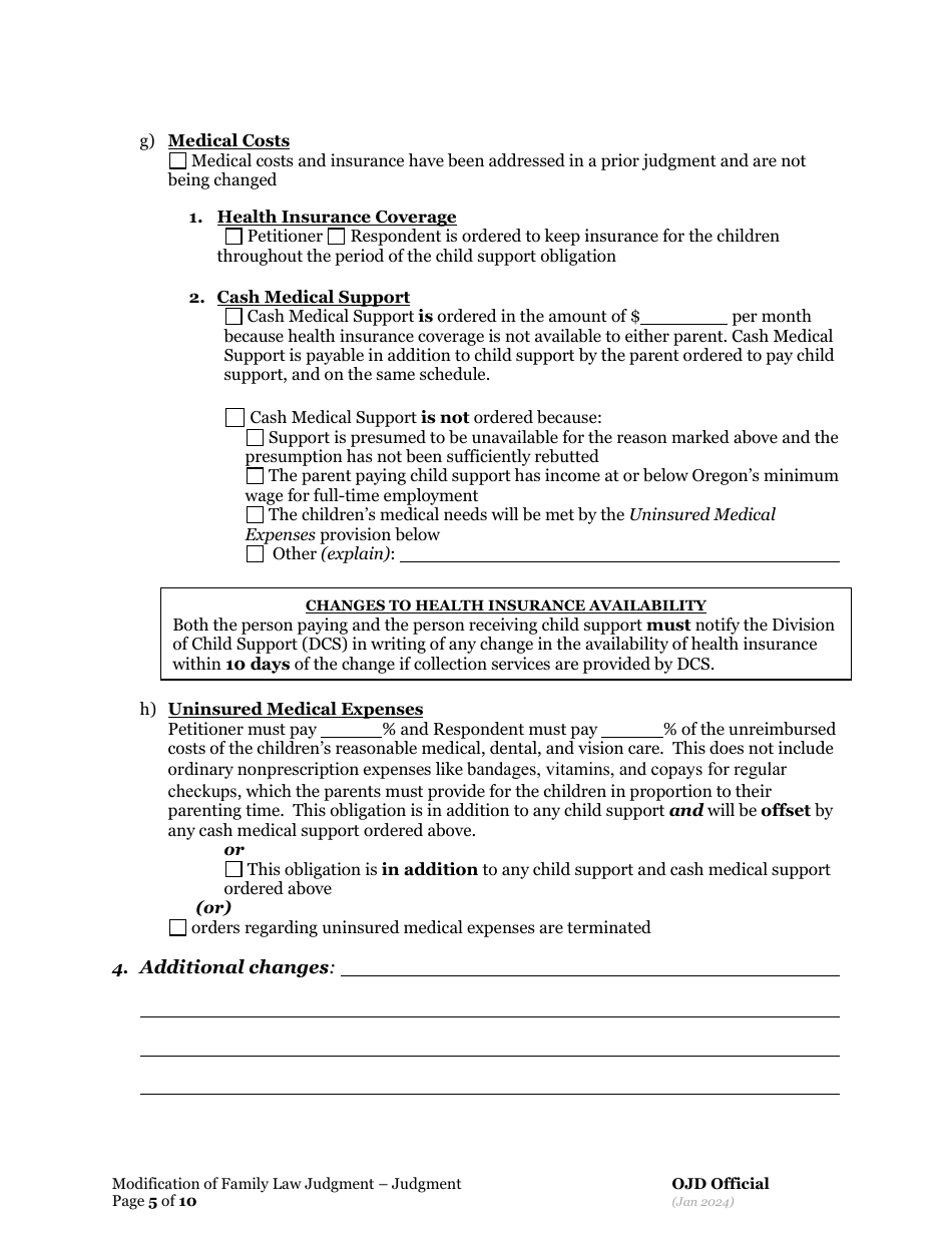 Supplemental Judgment Modifying a Domestic Relations Judgment - Oregon, Page 5