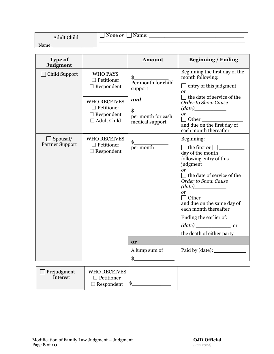 Supplemental Judgment Modifying a Domestic Relations Judgment - Oregon, Page 8