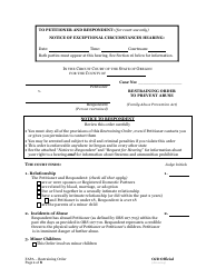 Document preview: Restraining Order to Prevent Abuse - Oregon