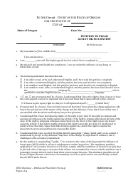 Document preview: Form 4 Petition to Plead Guilty or No Contest - Oregon