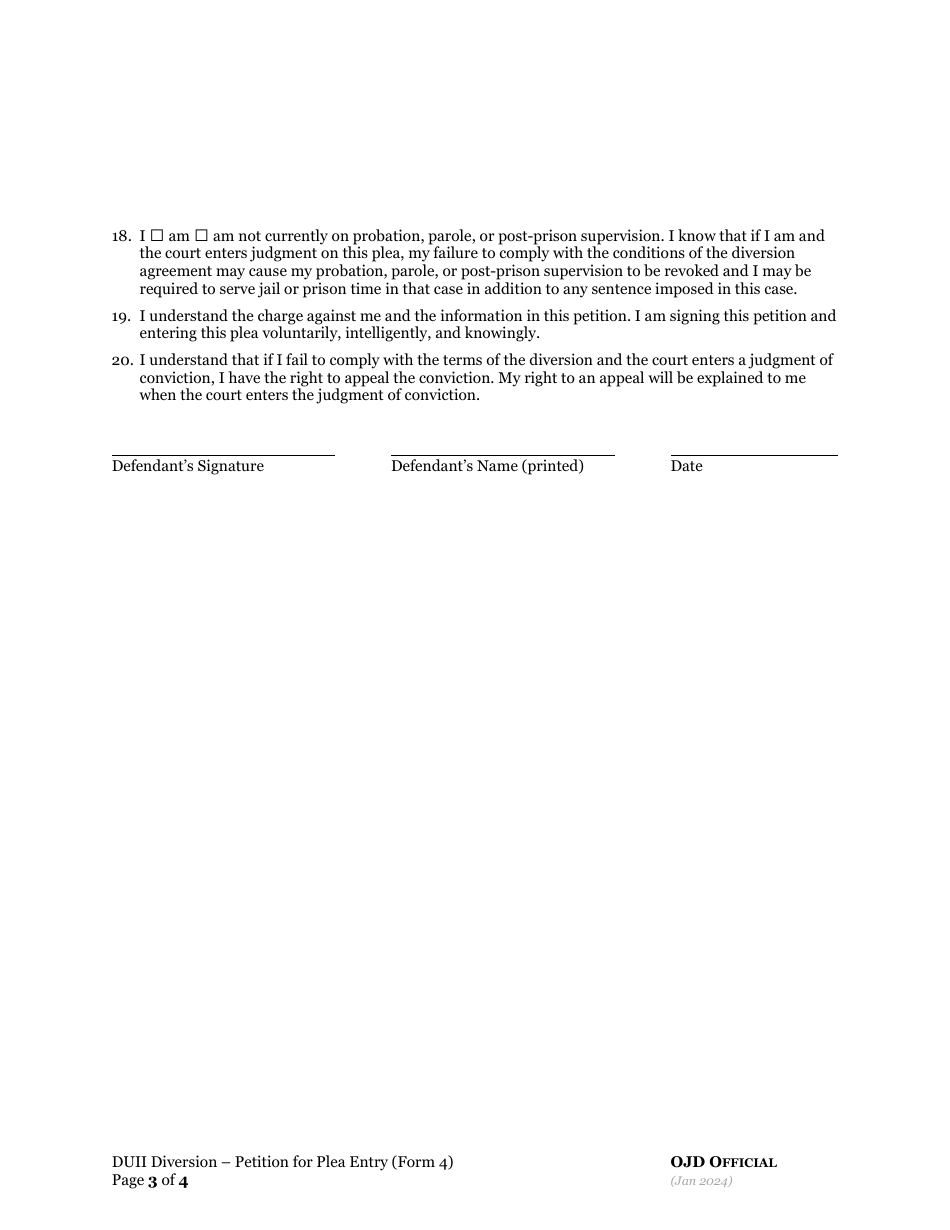 Form 4 Petition to Plead Guilty or No Contest - Oregon, Page 3