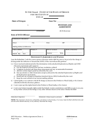 Document preview: Form 1 Petition and Agreement - Duii Diversion - Oregon