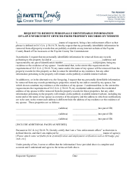 Document preview: Request to Remove Personally Identifiable Information of Law Enforcement Officer From Property Records on Website - Fayette County, Georgia (United States)