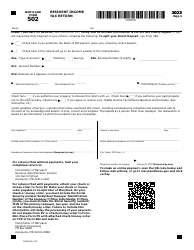 Maryland Form 502 (COM/RAD-009) Resident Income Tax Return - Maryland, Page 4