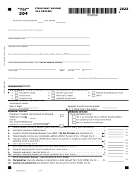 Document preview: Maryland Form 504 (COM/RAD-021) Fiduciary Income Tax Return - Maryland, 2023