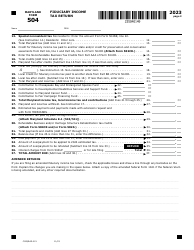 Maryland Form 504 (COM/RAD-021) Fiduciary Income Tax Return - Maryland, Page 2