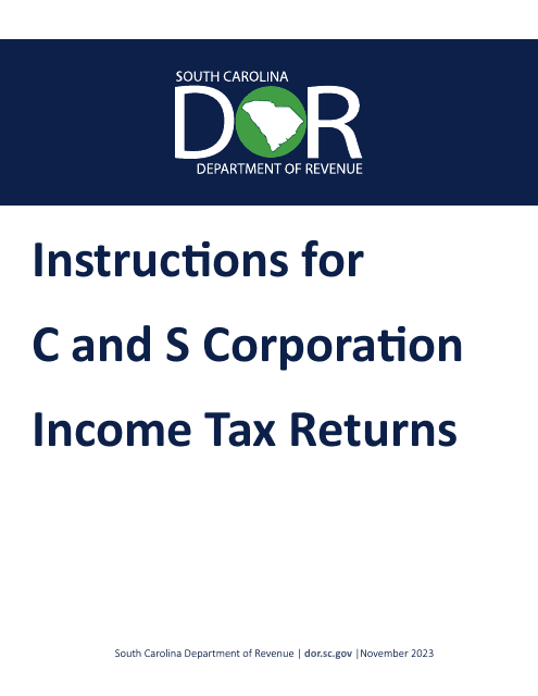 Instructions for Form SC1120, SC1120S - South Carolina