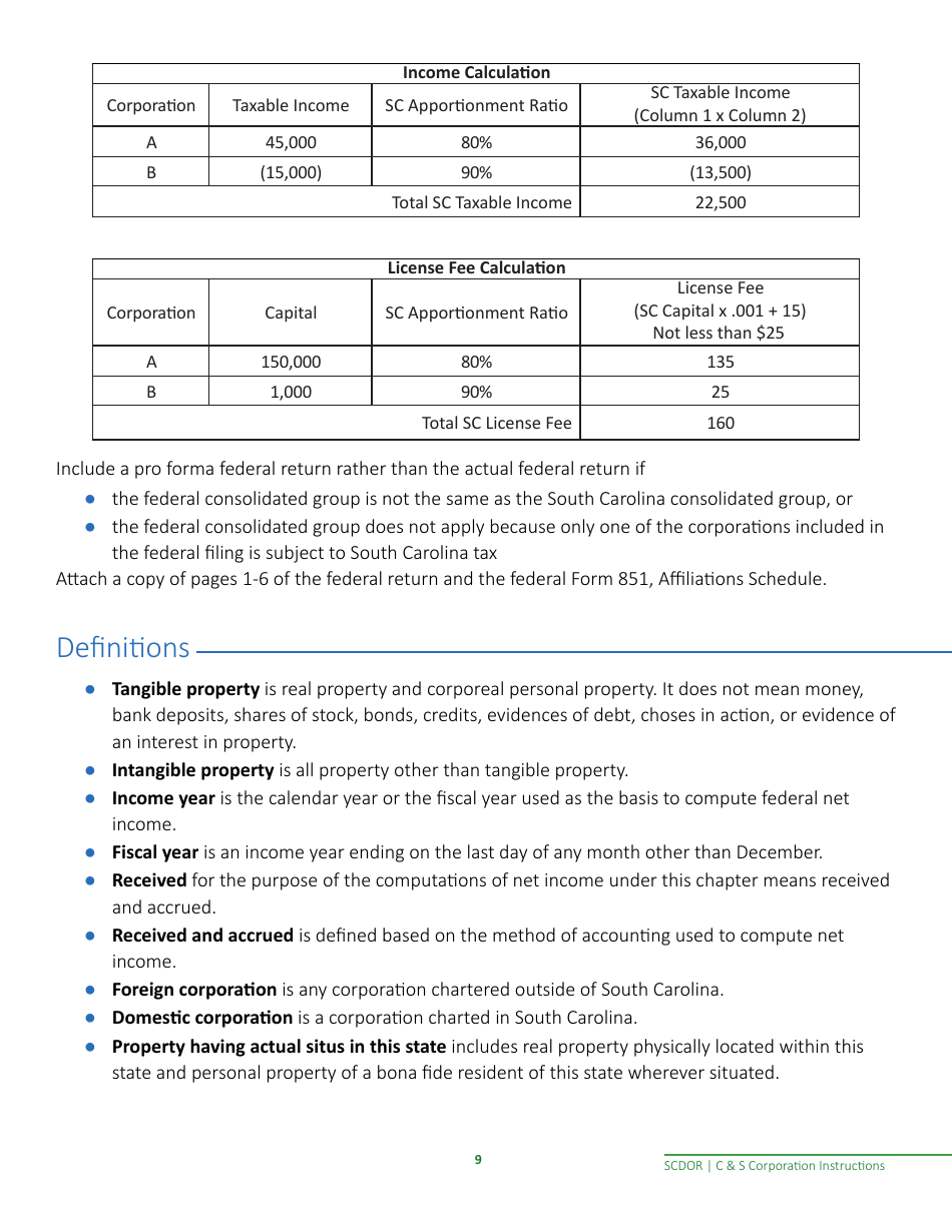 Instructions for Form SC1120, SC1120S - South Carolina, Page 11