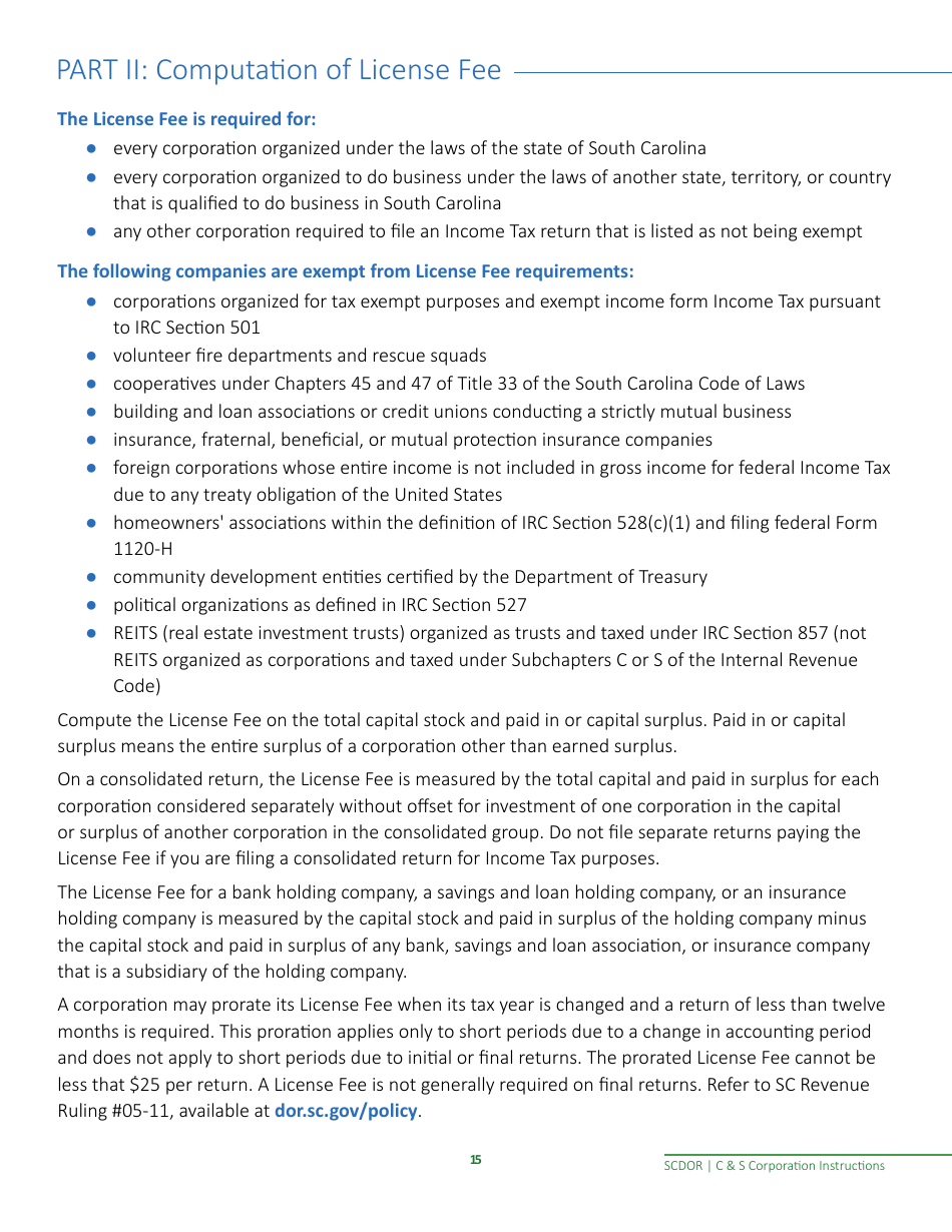 Instructions for Form SC1120, SC1120S - South Carolina, Page 17