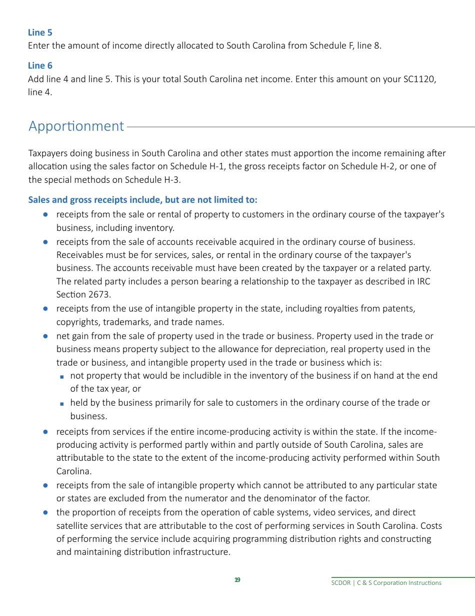 Instructions for Form SC1120, SC1120S - South Carolina, Page 21