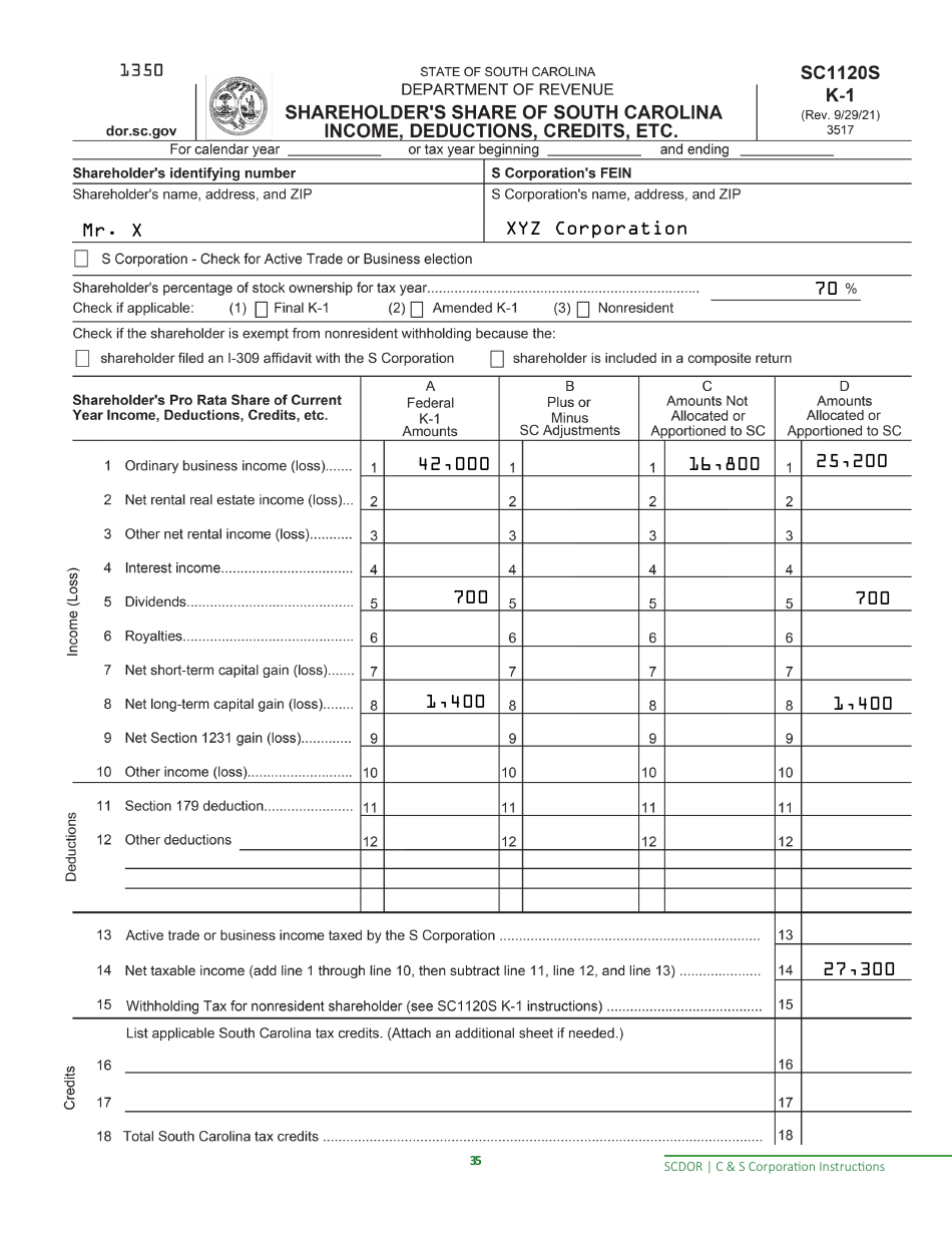 Instructions for Form SC1120, SC1120S - South Carolina, Page 37