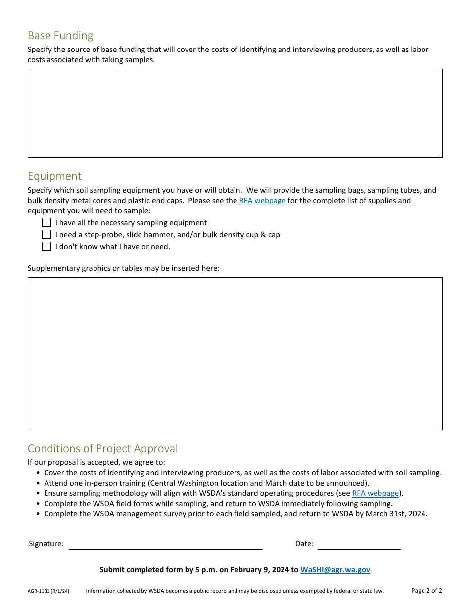 Form AGR-1181 Partnerships in Soil Health Application - Washington, Page 2