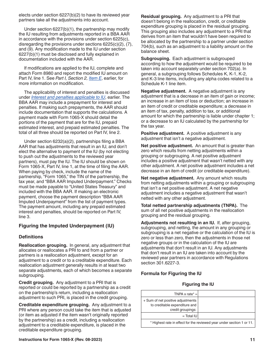 Instructions for IRS Form 1065-X Amended Return or Administrative Adjustment Request (AAR), Page 11