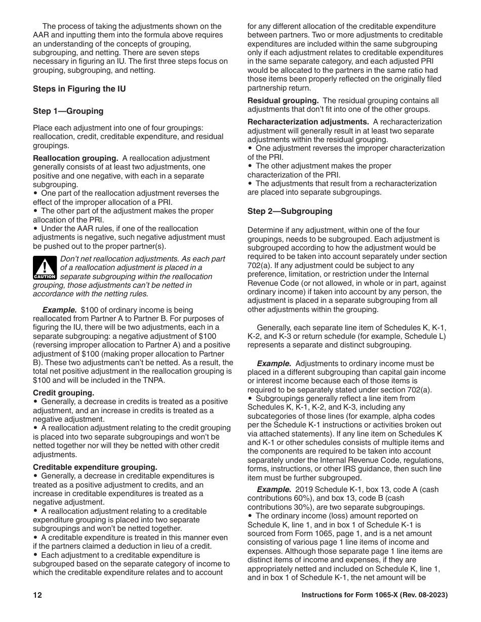 Instructions for IRS Form 1065-X Amended Return or Administrative Adjustment Request (AAR), Page 12