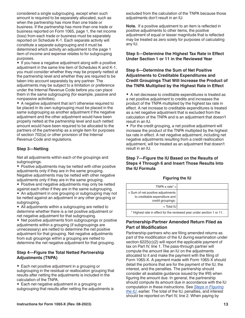 Instructions for IRS Form 1065-X Amended Return or Administrative Adjustment Request (AAR), Page 13
