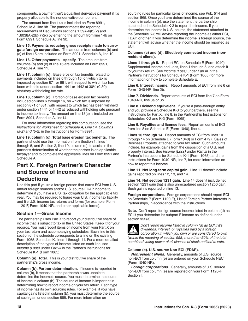 Instructions for IRS Form 1065 Schedule K-3 Partners Share of Income, Deductions, Credits, Etc.-international, Page 18