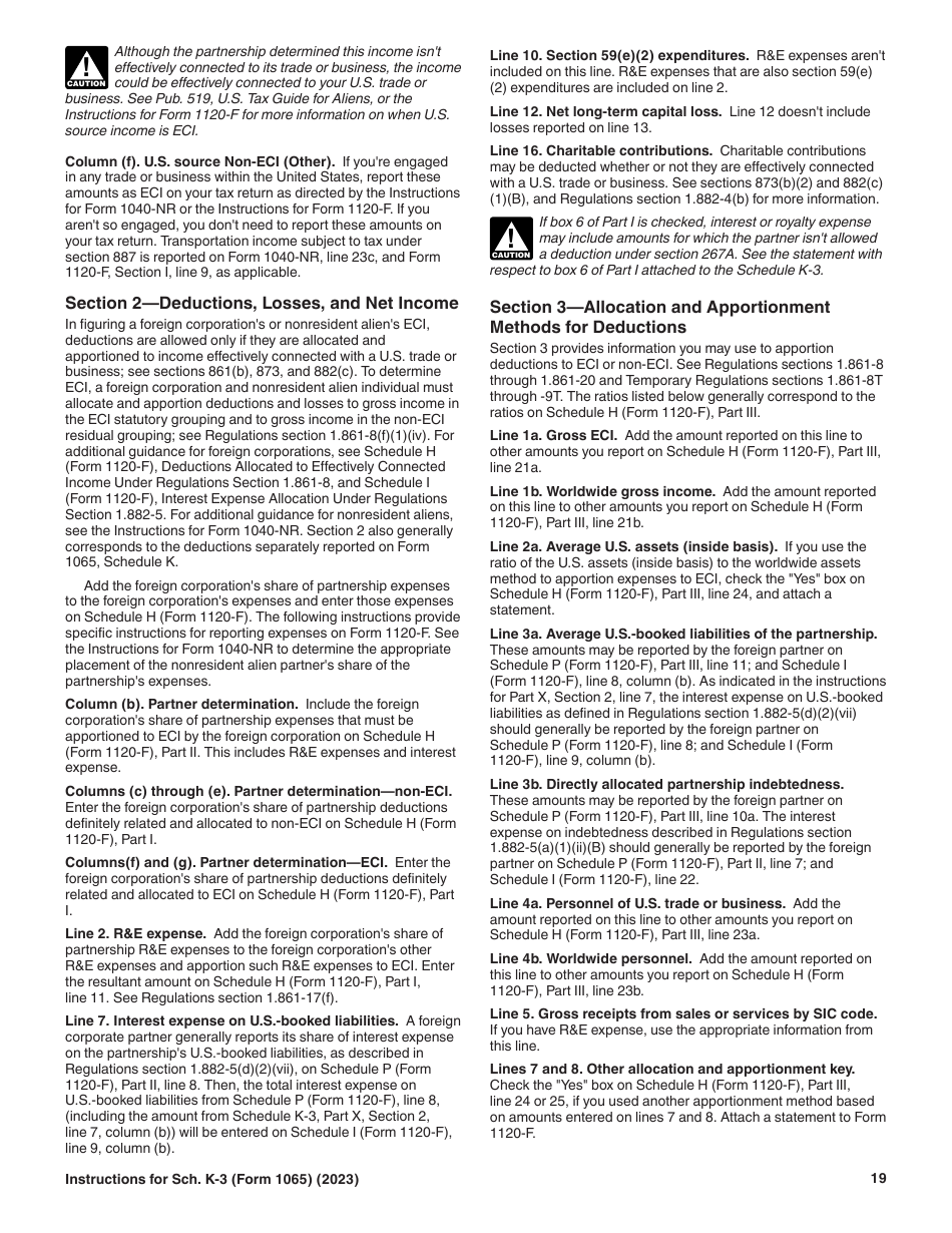 Instructions for IRS Form 1065 Schedule K-3 Partners Share of Income, Deductions, Credits, Etc.-international, Page 19