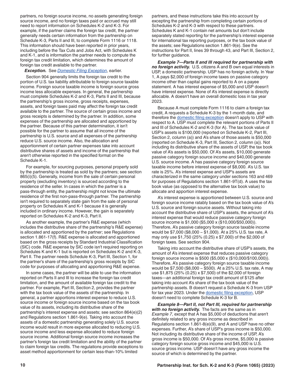 Instructions for IRS Form 1065 Schedule K-2, K-3, Page 10