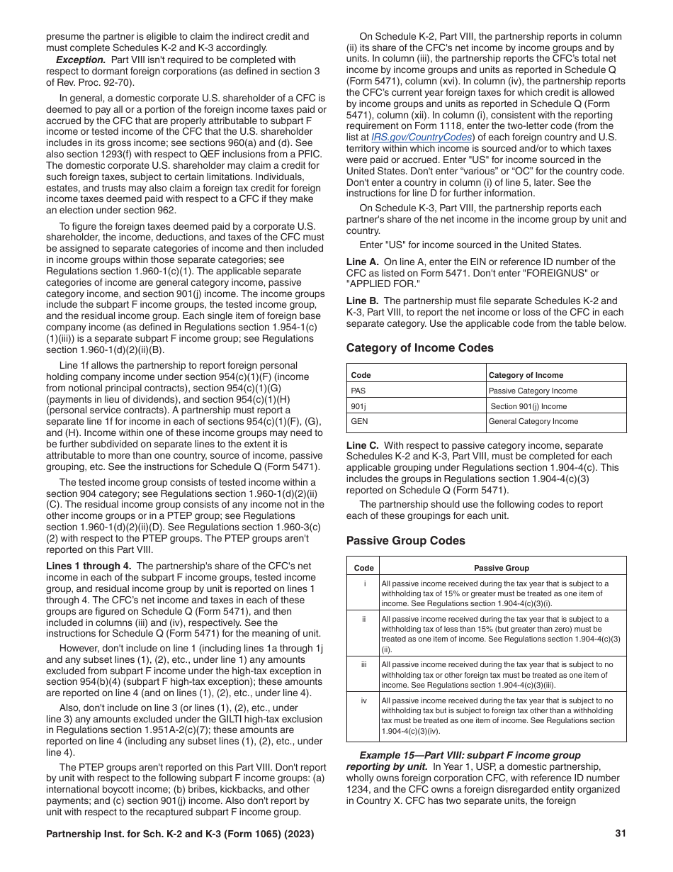 Instructions for IRS Form 1065 Schedule K-2, K-3, Page 31