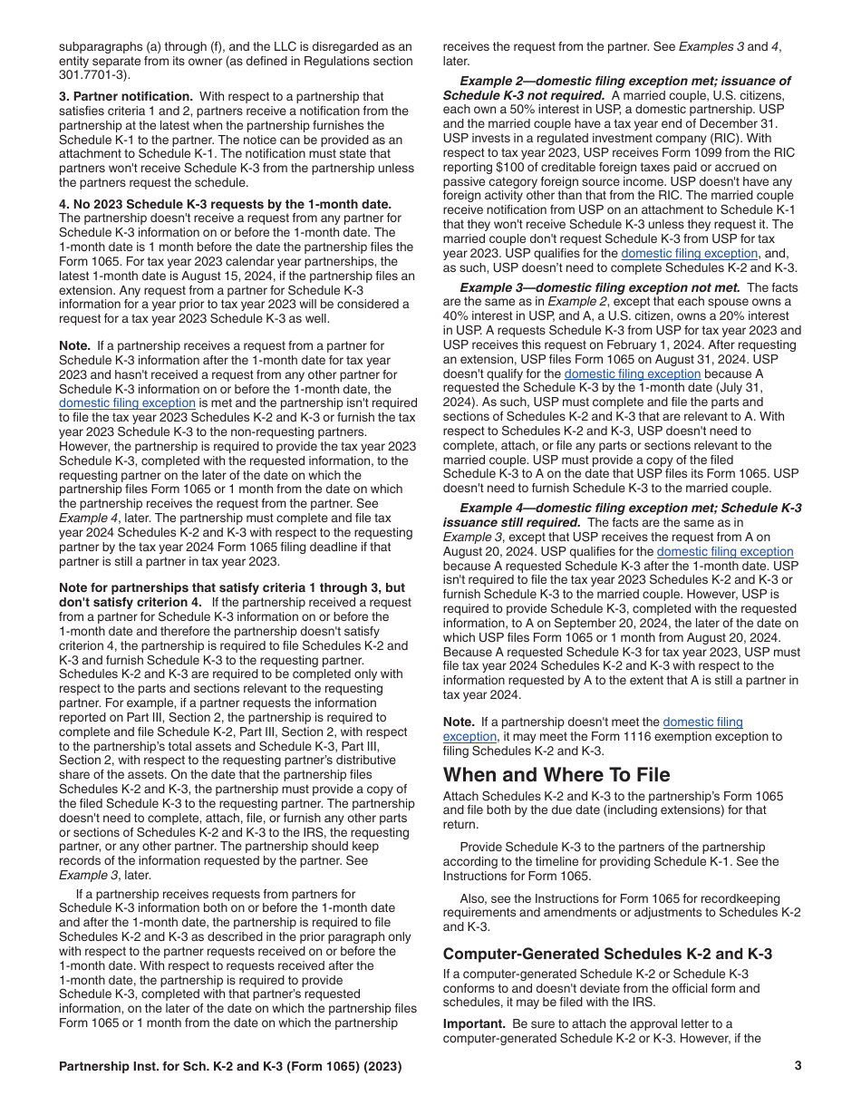Instructions for IRS Form 1065 Schedule K-2, K-3, Page 3