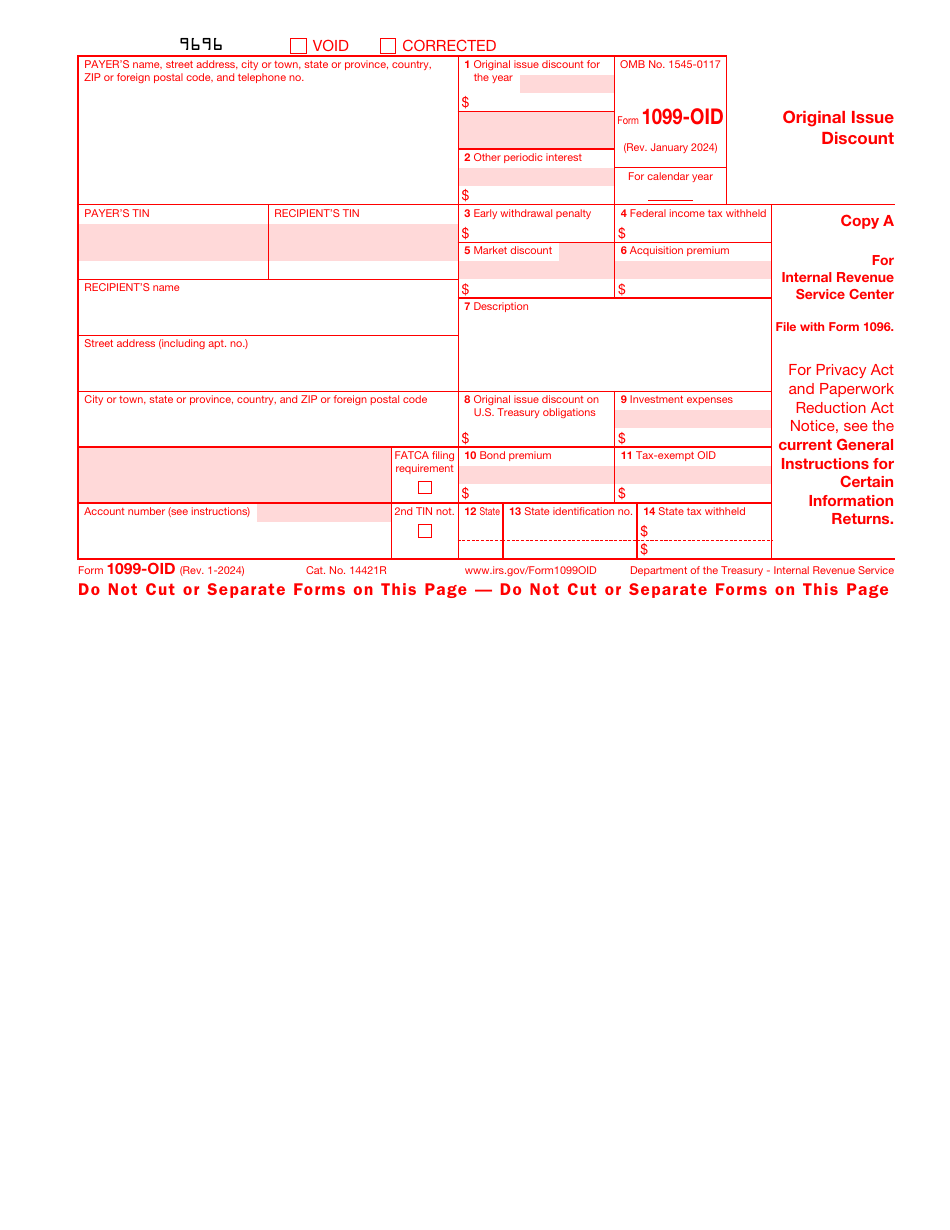 IRS Form 1099-OID Download Fillable PDF or Fill Online Original Issue ...