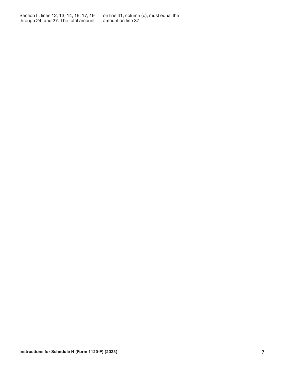 Instructions for IRS Form 1120-F Schedule H Deductions Allocated to Effectively Connected Income Under Regulations Section 1.861-8, Page 7
