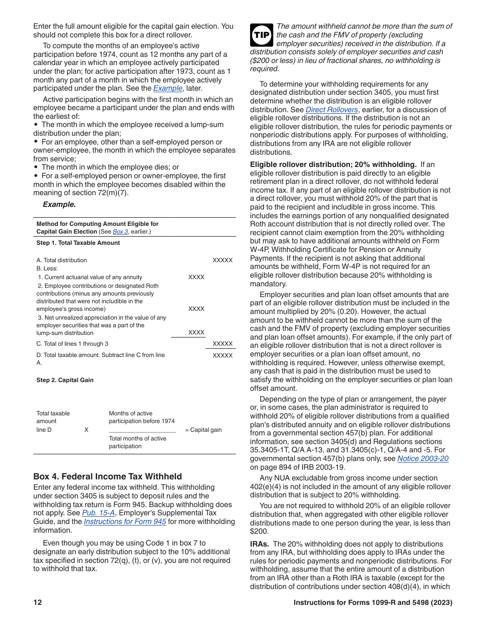 Instructions for IRS Form 1099-R, 5498, Page 12