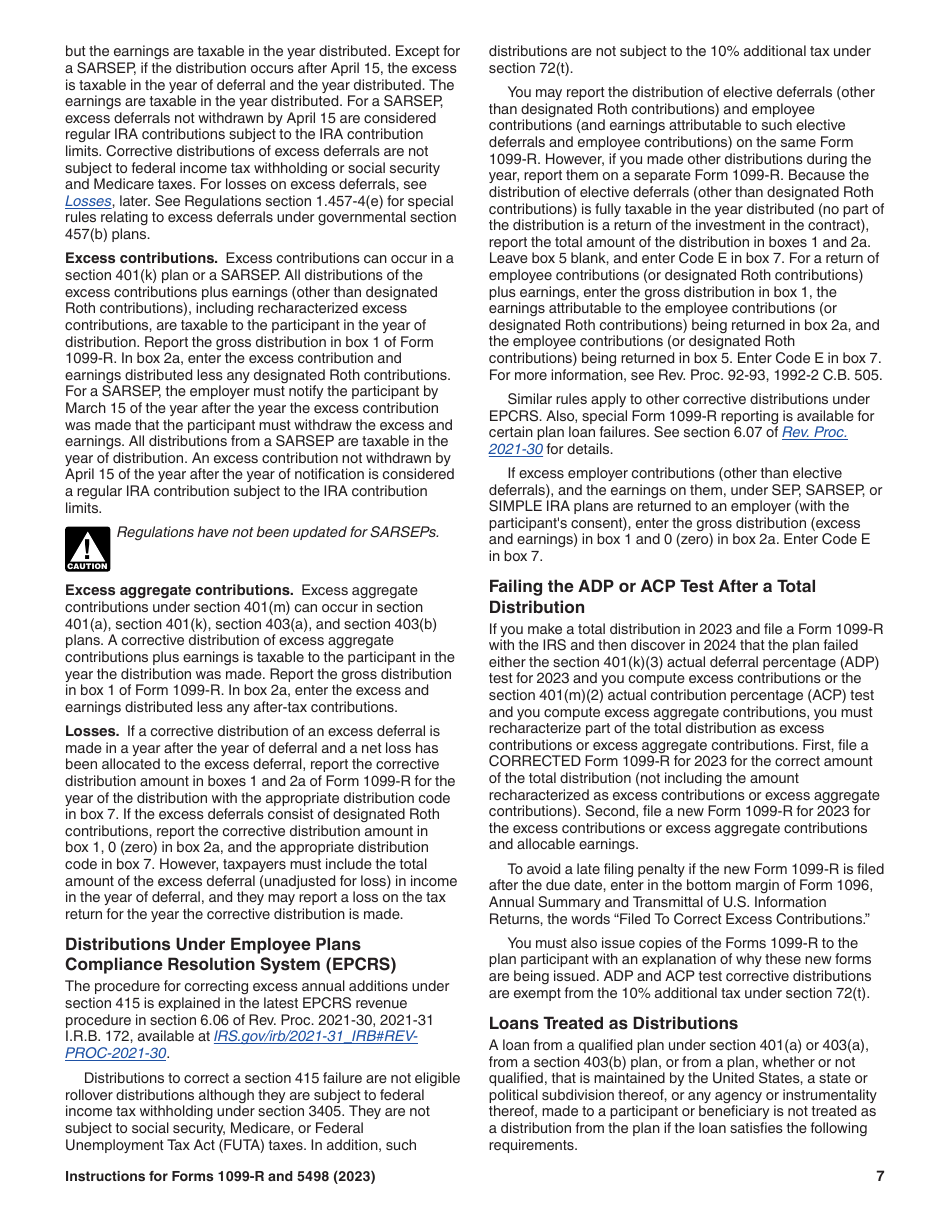 Instructions for IRS Form 1099-R, 5498, Page 7