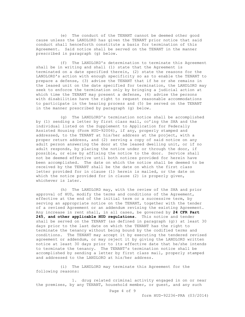 Form HUD-92236-PRA Exhibit 11 811 Project Rental Assistance Demonstration Lease Supportive Housing for Persons With Disabilities, Page 4