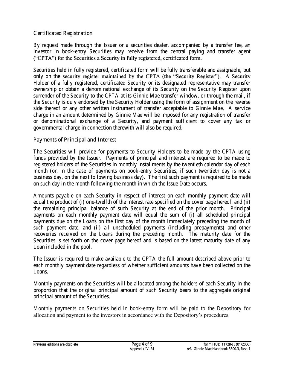 Form HUD-11728-II Prospectus Ginnie Mae II Manufactured Home Loans, Page 4
