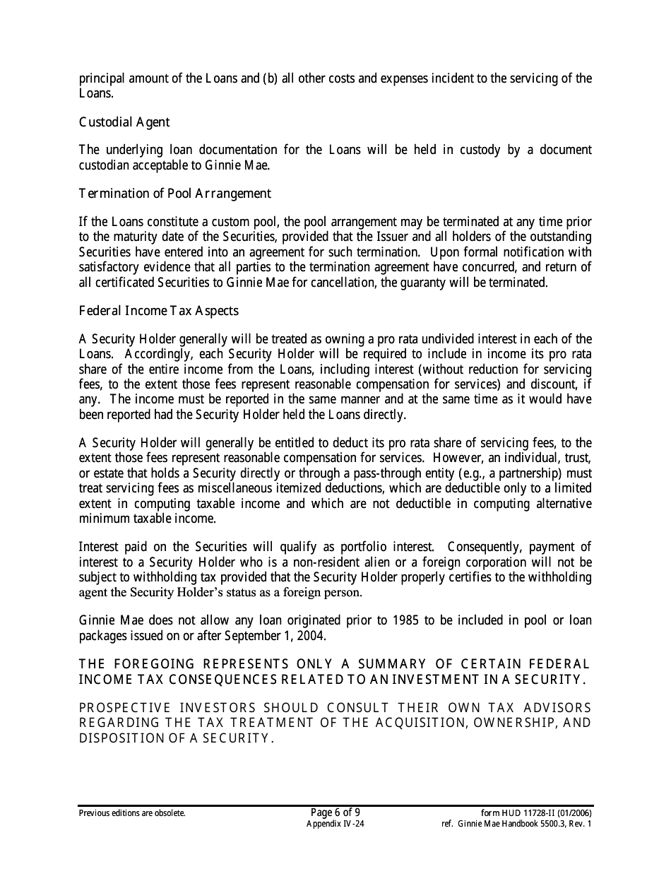 Form HUD-11728-II Prospectus Ginnie Mae II Manufactured Home Loans, Page 6