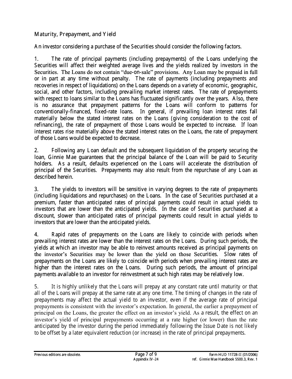 Form HUD-11728-II Prospectus Ginnie Mae II Manufactured Home Loans, Page 7