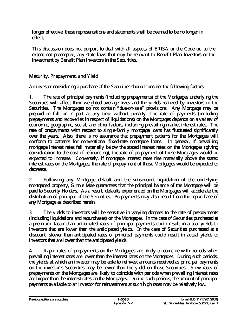 Form HUD-11717 Prospectus Ginnie Mae I Single-Family Mortgages, Page 9