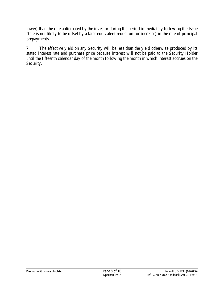 Form HUD-1734 Prospectus Ginnie Mae I Serial Note Securities, Page 8