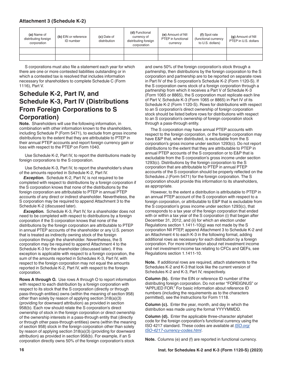 Instructions for IRS Form 1120-S Schedule K-2, K-3, Page 16