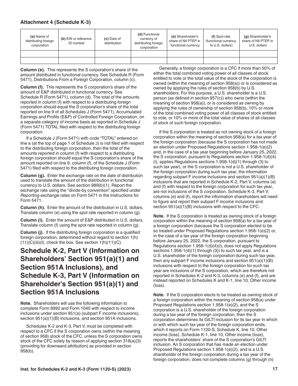 Instructions for IRS Form 1120-S Schedule K-2, K-3, Page 17