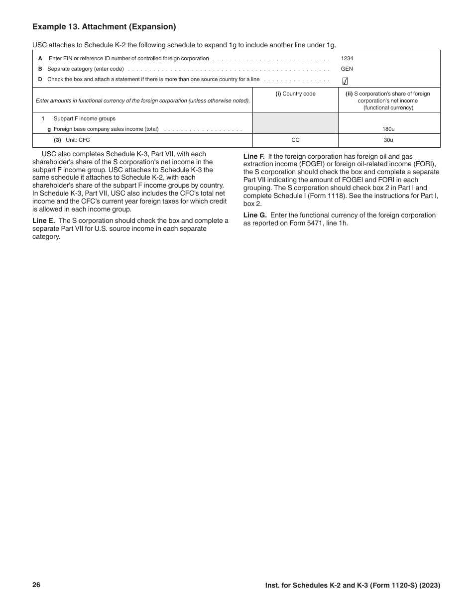 Instructions for IRS Form 1120-S Schedule K-2, K-3, Page 26