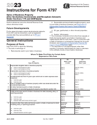 Document preview: Instructions for IRS Form 4797 Sales of Business Property