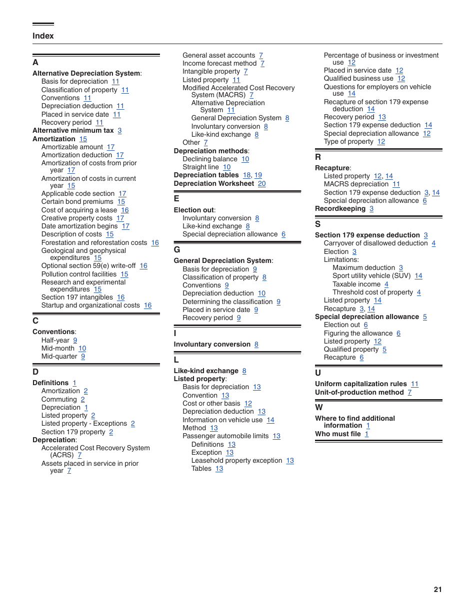 Instructions for IRS Form 4562 Depreciation and Amortization (Including Information on Listed Property), Page 21