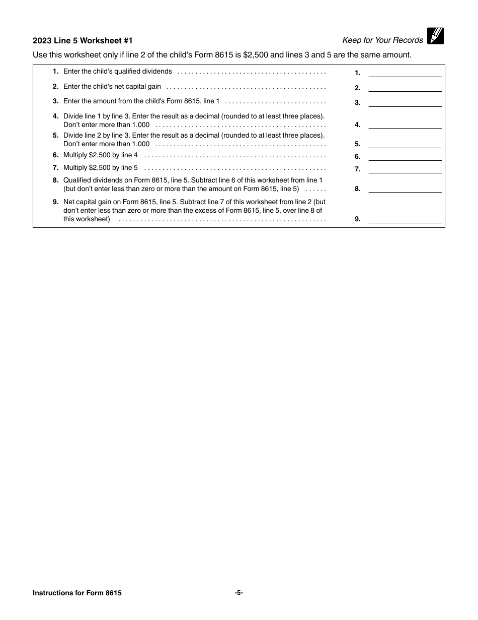 Instructions for IRS Form 8615 Tax for Certain Children Who Have Unearned Income, Page 5